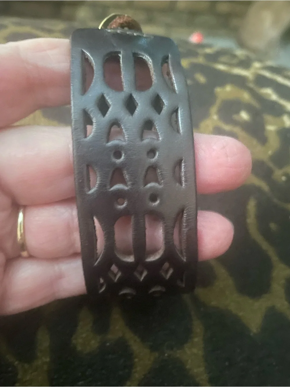 Women’s laser cut Leather Cutout Cuff Bracelet